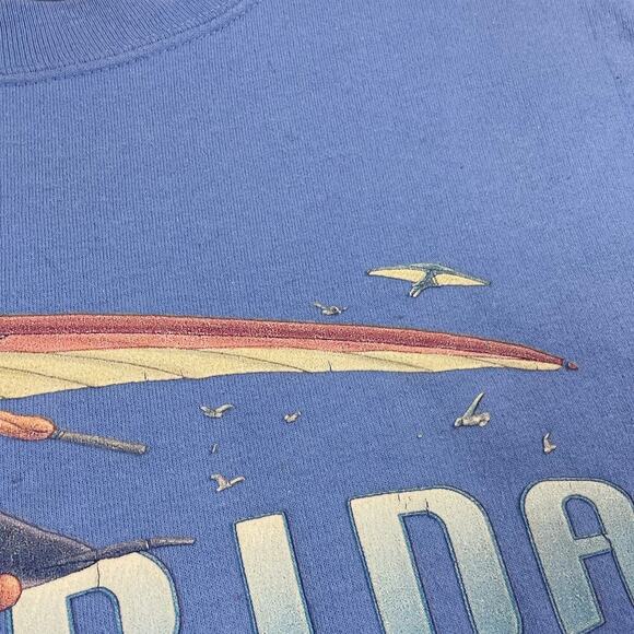 Vintage Florida Tarpon Springs Parasailing Dolphin Blue Crewneck Fits Medium - Picture 6 of 10